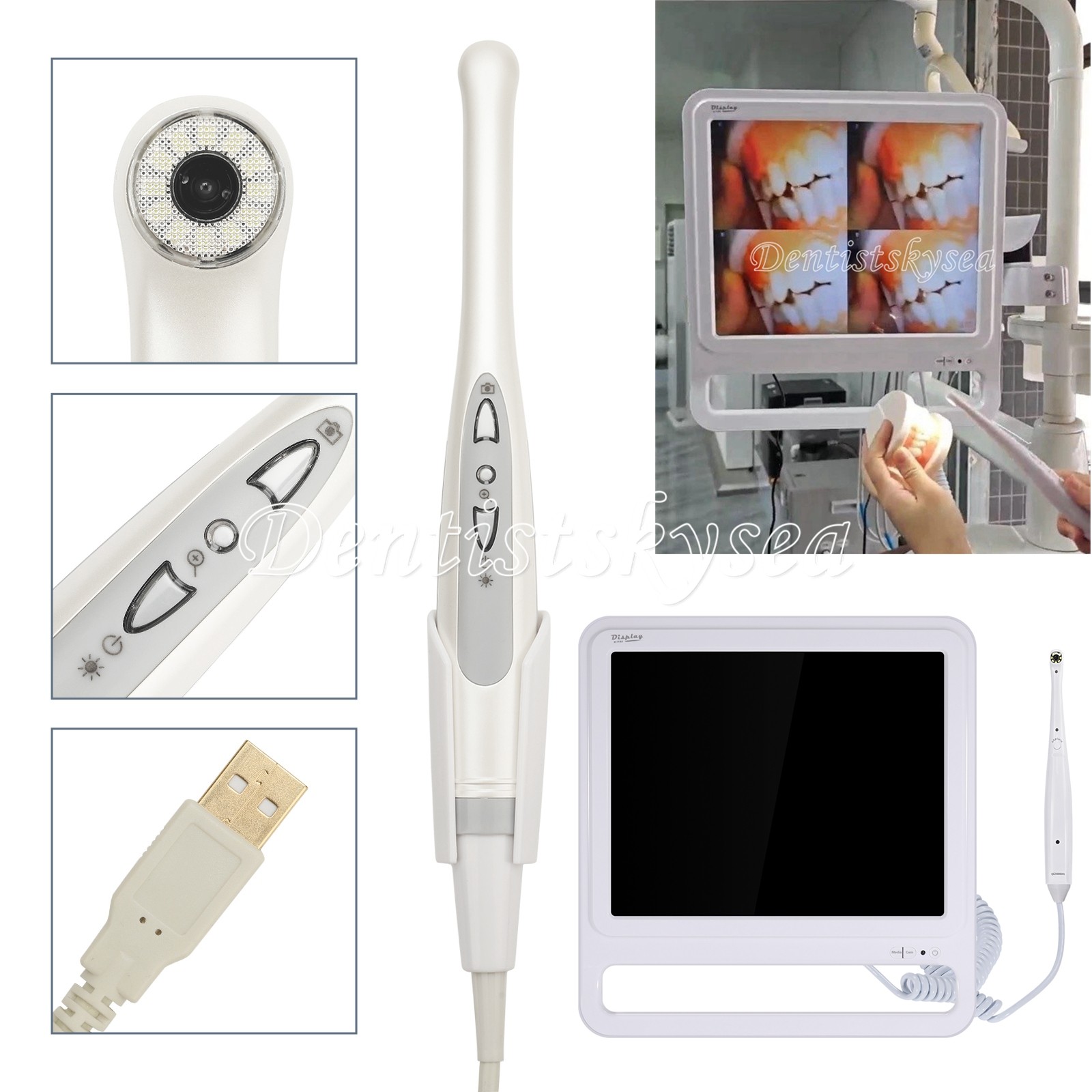 Dental Intraoral Camera USB Digital Imaging Intra Oral Camera /17″ Monitor