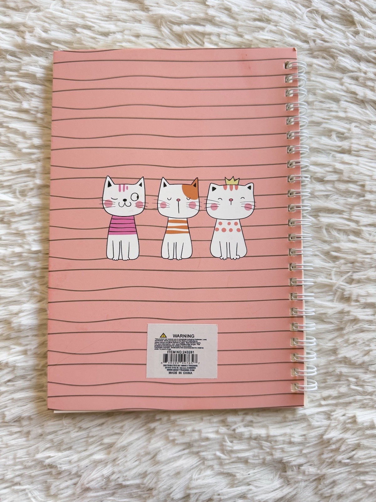 Have A Nice Day Cat Lover Pink Journal A5 Spiral Notebook Lined Ruled