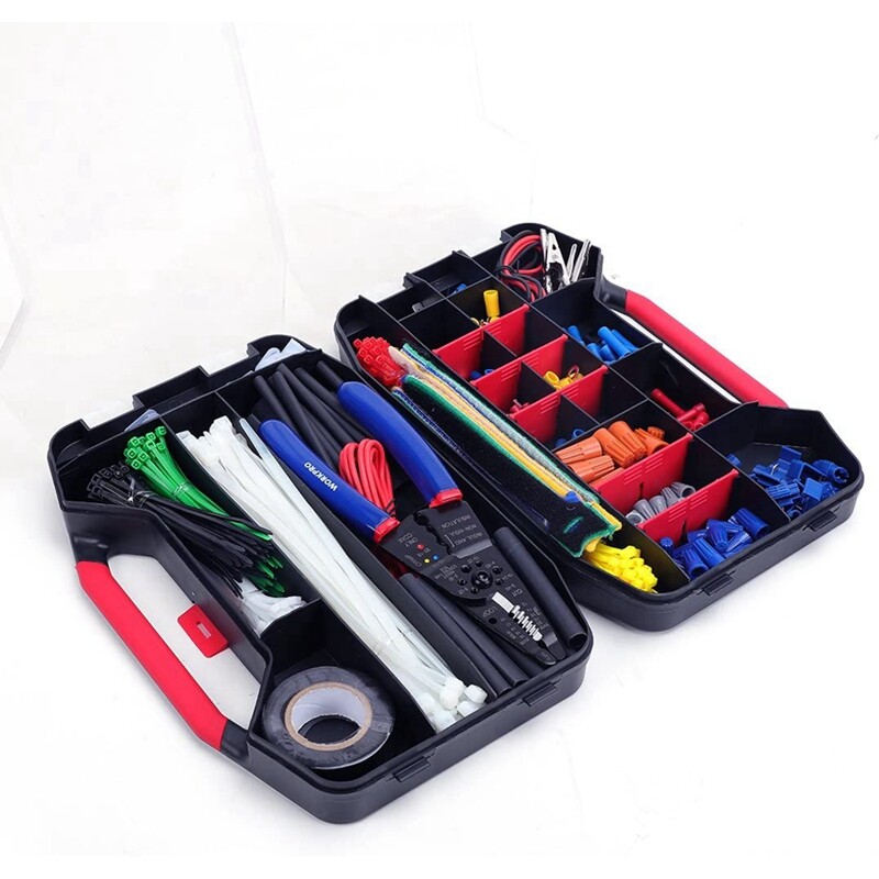 WORKPRO 582-piece Crimp Terminal Electrical Repair Kit with Wire Cutter Stripper