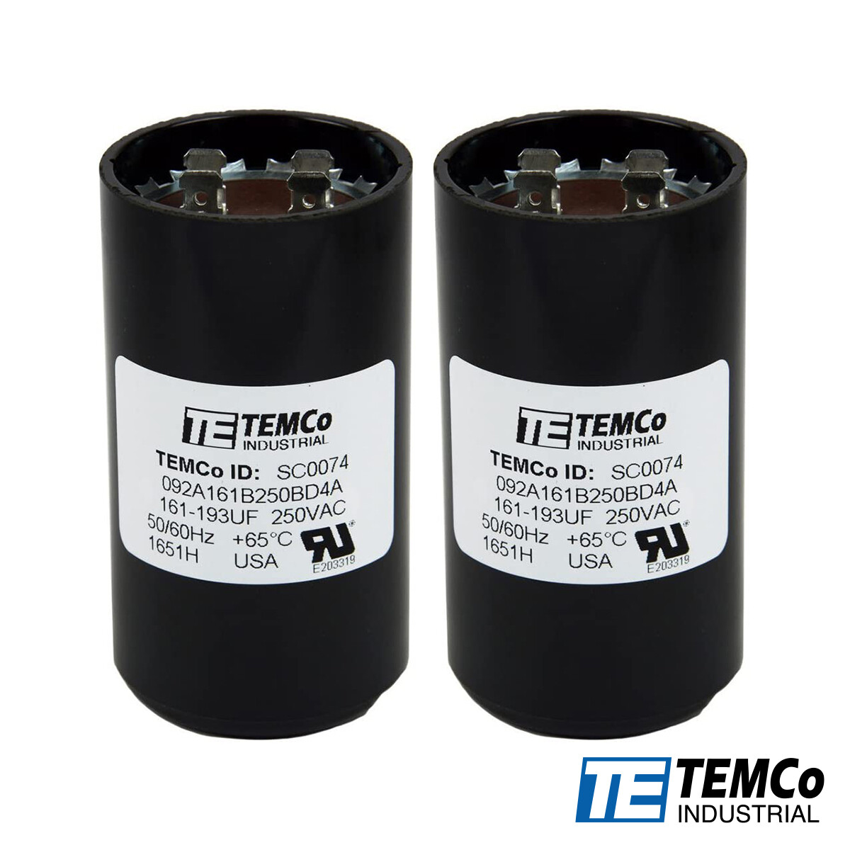 TEMCo 161-193 uf/MFD 220-250 VAC volts Round Start Capacitor 50/60 Hz -Lot-2