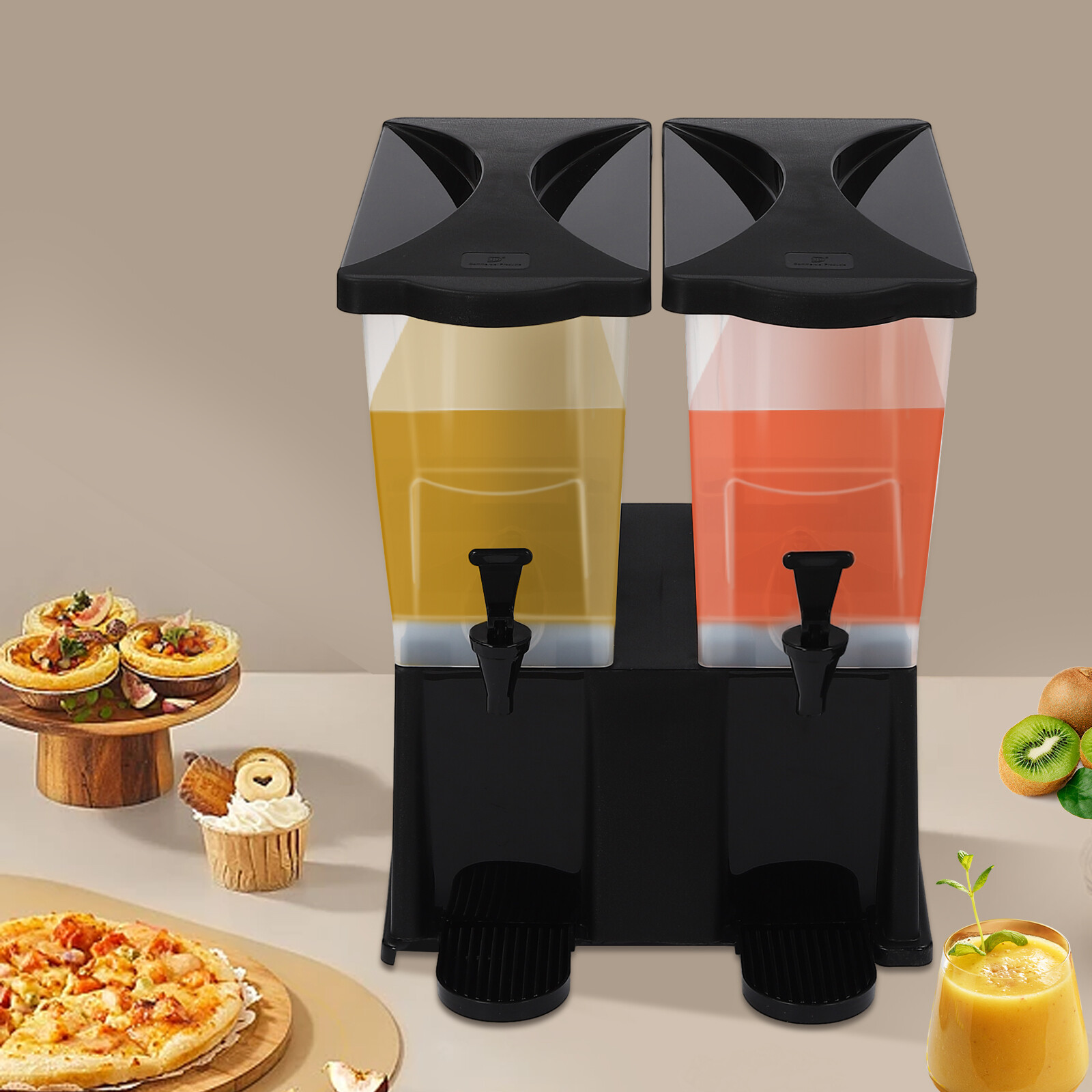5.81 Gallon Beverage Dispenser Commercial Drink Dispenser 22L Double Tank Juice