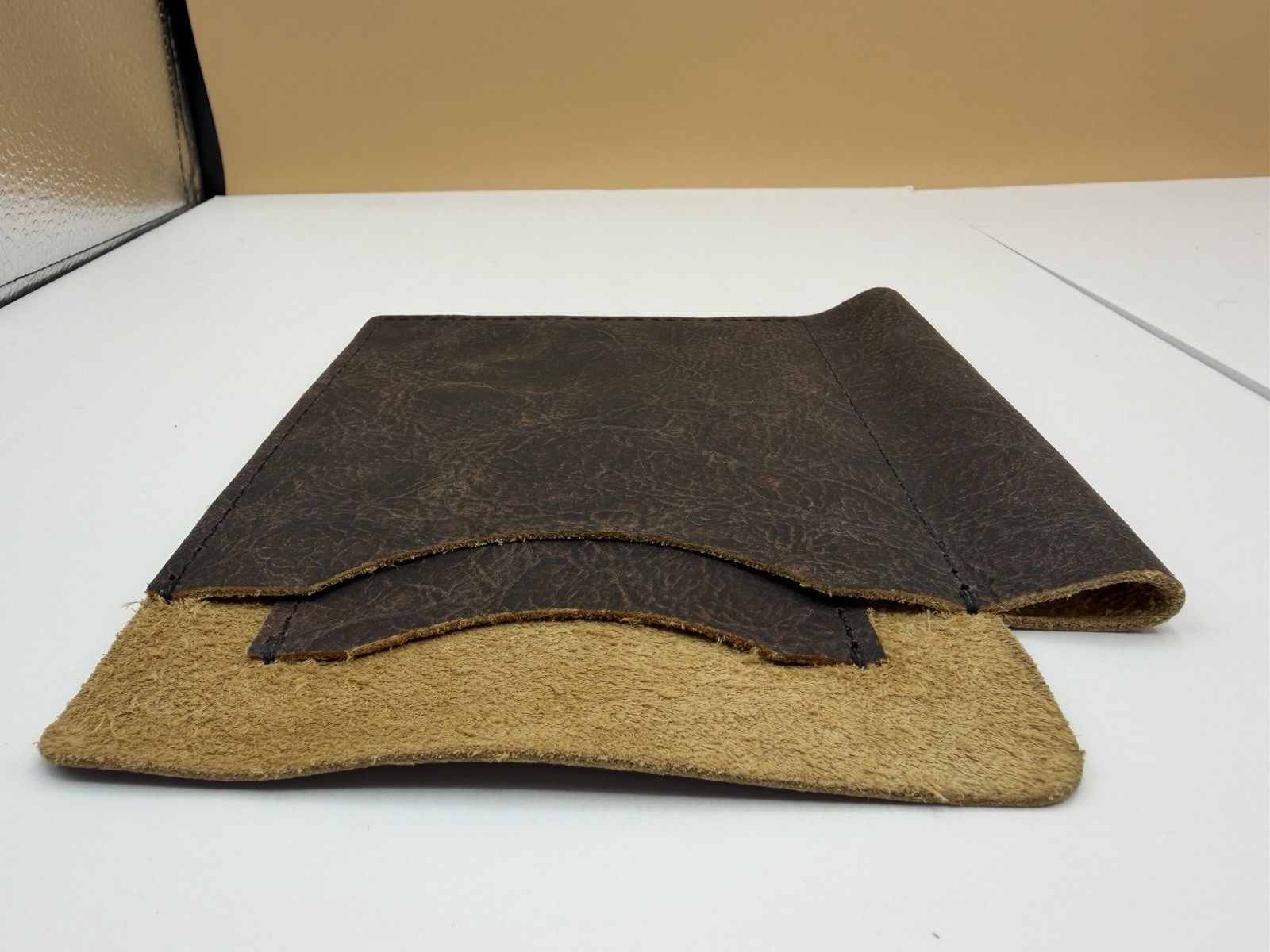 Sojourner Leather Pocket Organizer Notebook Sleeve Pen Holder Burgundy Brown
