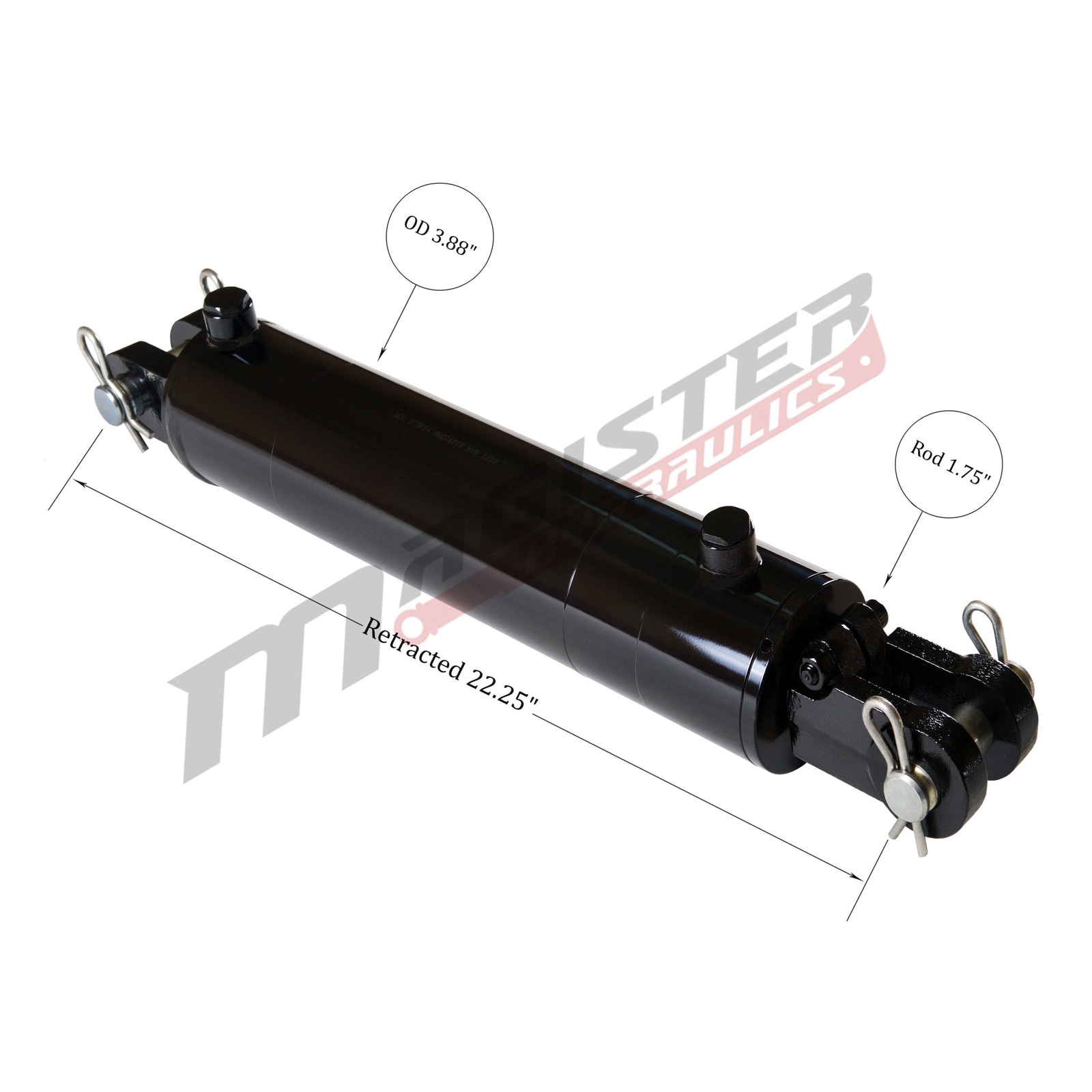 Hydraulic Cylinder Welded Double Acting 3.5″ Bore 12″ Stroke Clevis 3.5×12 NEW