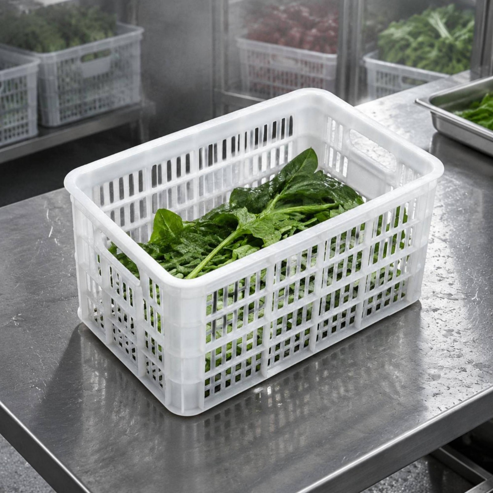 Ventilated Plastic Container Lightweight for Warehouse, Shop