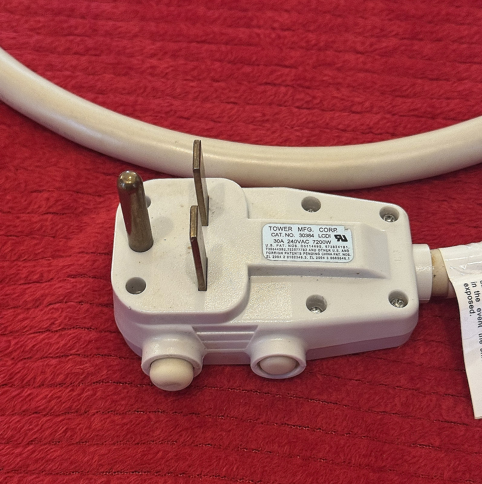 PTAC Power Cord 30amp 240vac – 7200 watts-Fits Islandire – Frigidaire – Carrier