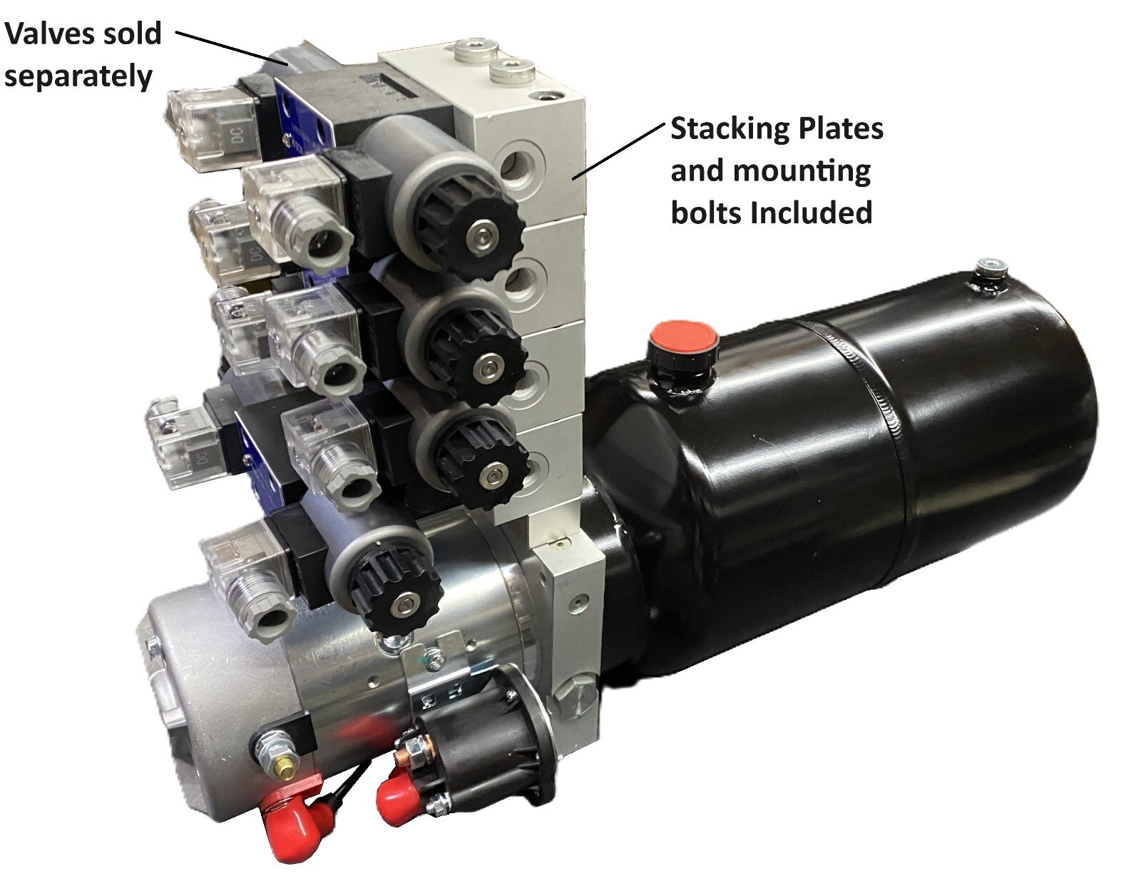 Hydraulic Power Unit 12 VDC 2.6hp 2KW 1.3-3.6 gpm 3200 psi optional valves