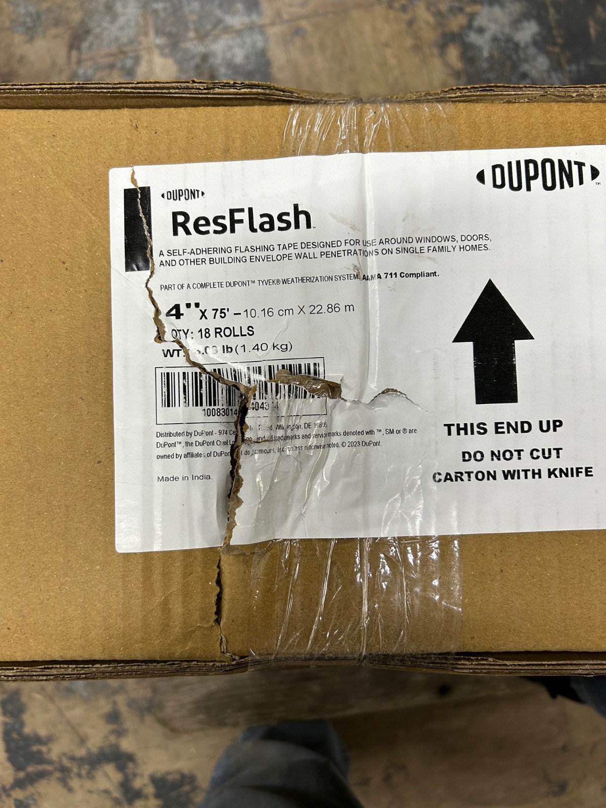 DuPont Res Flash 4″ x 75′ Butyl Flashing Tape Windows Doors Home HVAC resflash