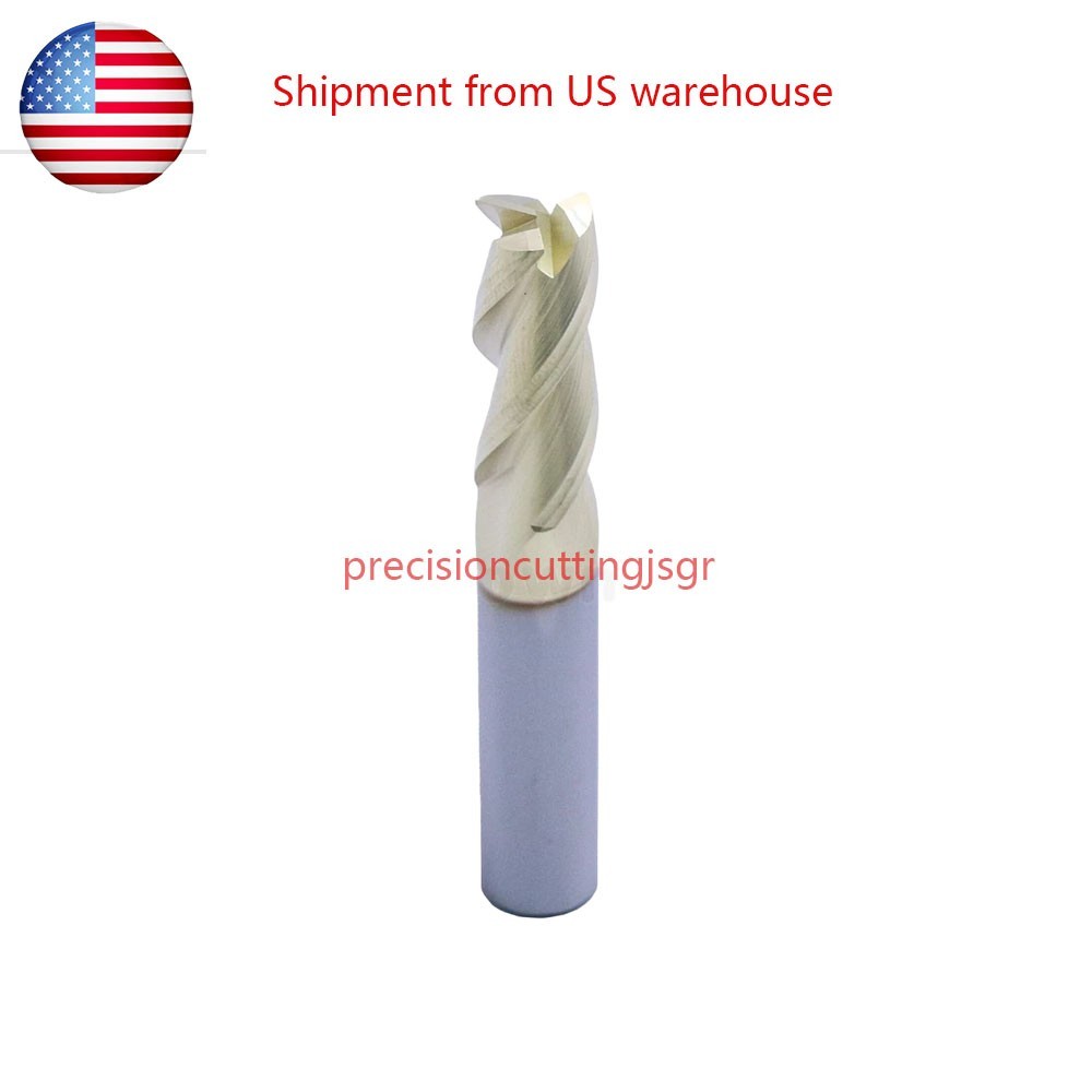 3/8″ 3 Flute Carbide End Mill 37° Helix For Aluminum – Square End – ZRN Coated