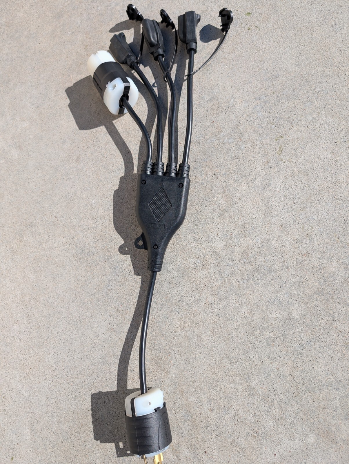 24 inch 1 to 4 Outlet Locomotive Refrigerator Adapter Splitter Cable Plug Cord