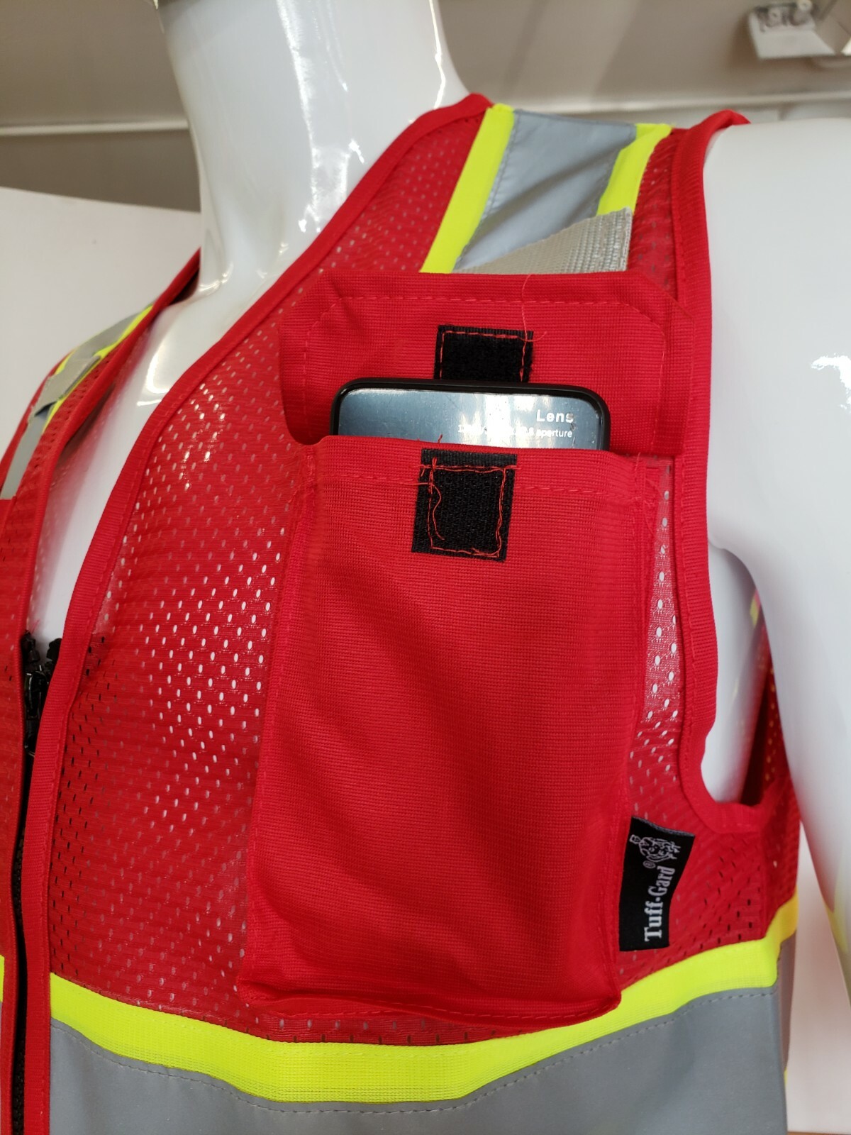 Two ToneHi Vis Reflective Red Safety Vest for Traffic, Security, Volunteer Work