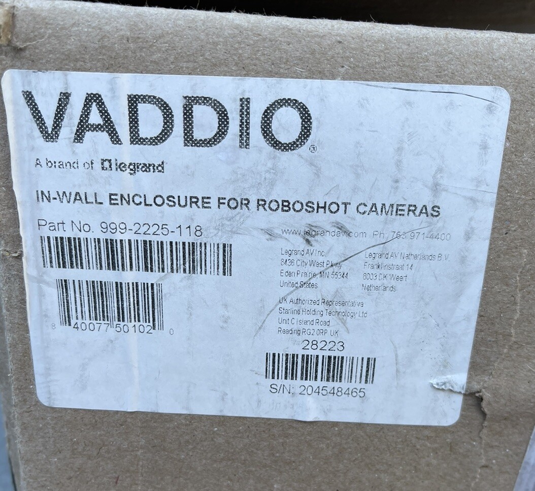 Vaddio 999-2225-021 In-Wall Enclosure For Roboshot 20 UHD Camera