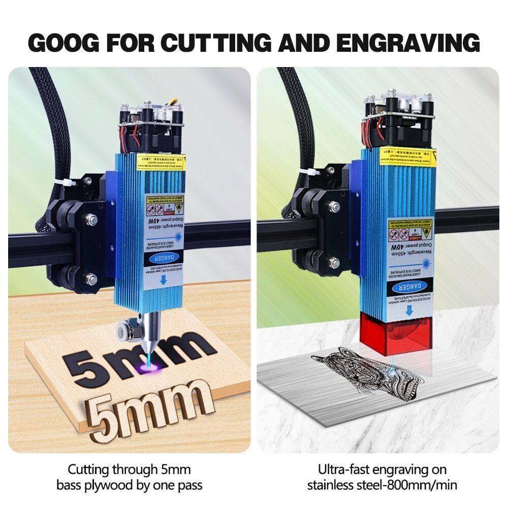 40W Fixed Focus Laser Module 450nm For CNC 3018pro Engraving Cutting Machine