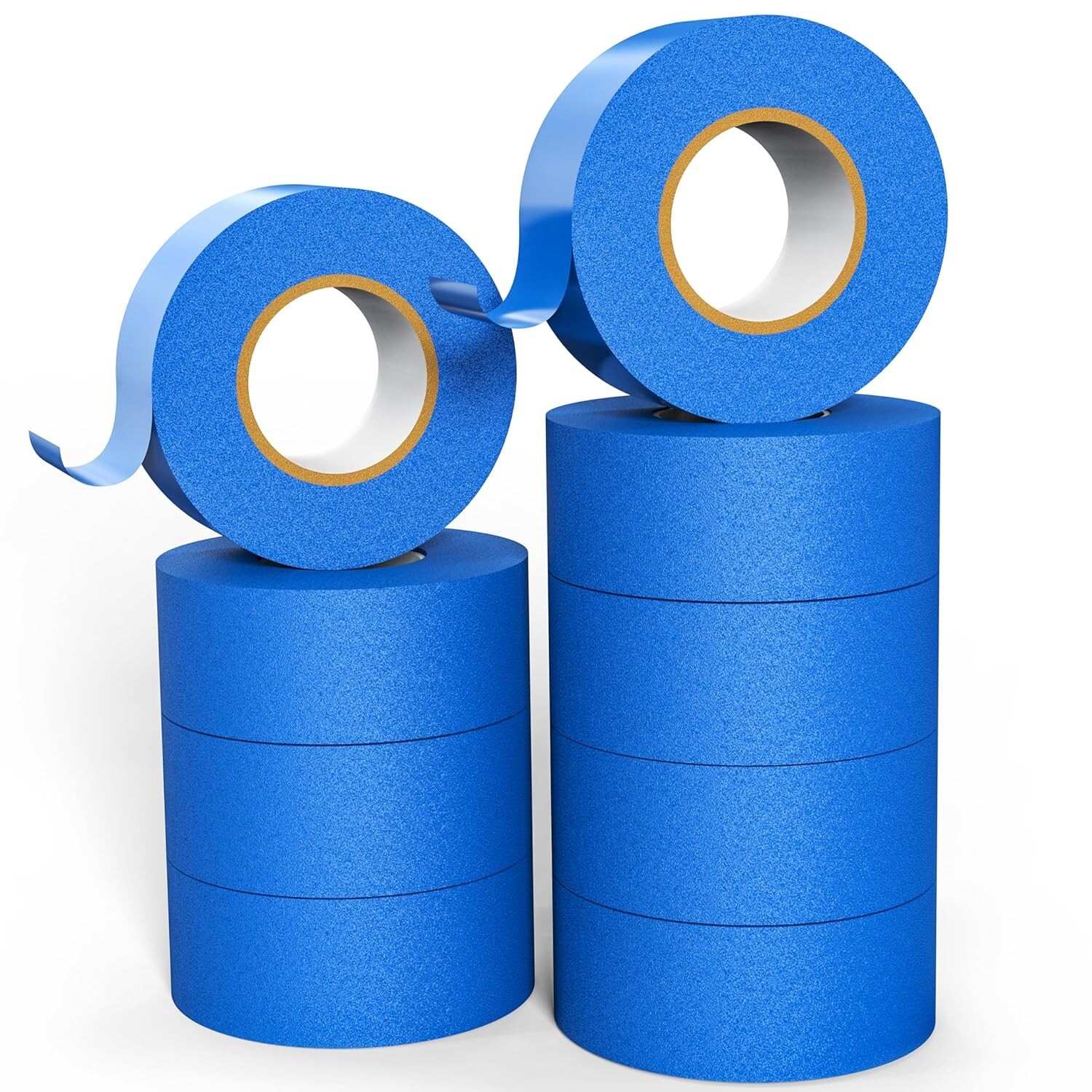 72 Rolls Blue Painters Masking Tape, 2 Inch x 60 Yards 5.5 Mil, Walls Painting