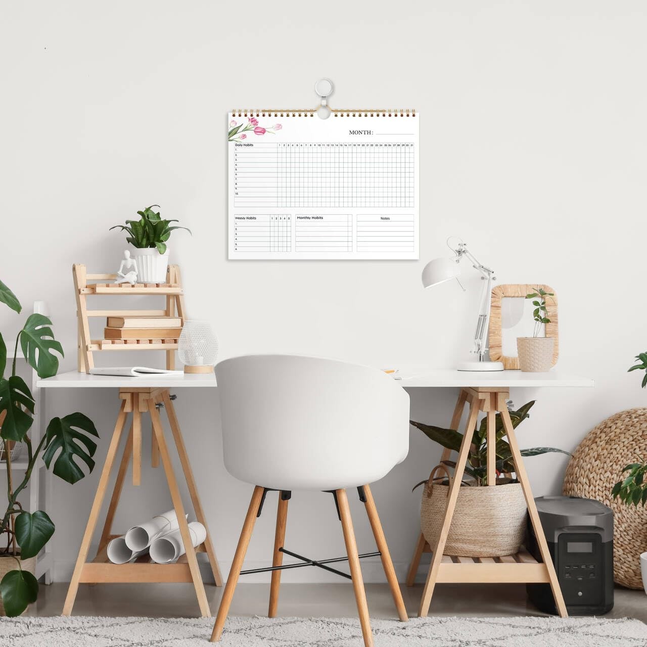 Habit Tracker Calendar – 12 Months Undated Daily Planner, 8″x10″, Weekly & Mo…