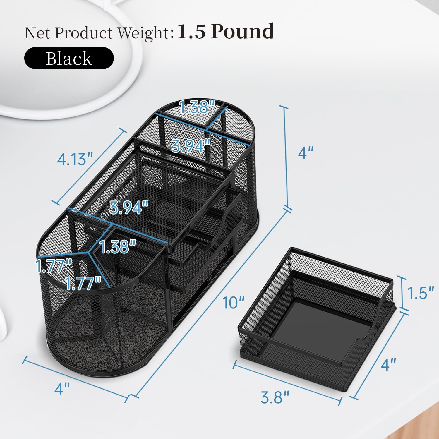 SUPEASY Mesh Desk Organizer, Organizers and Accessories, Obsidian Black