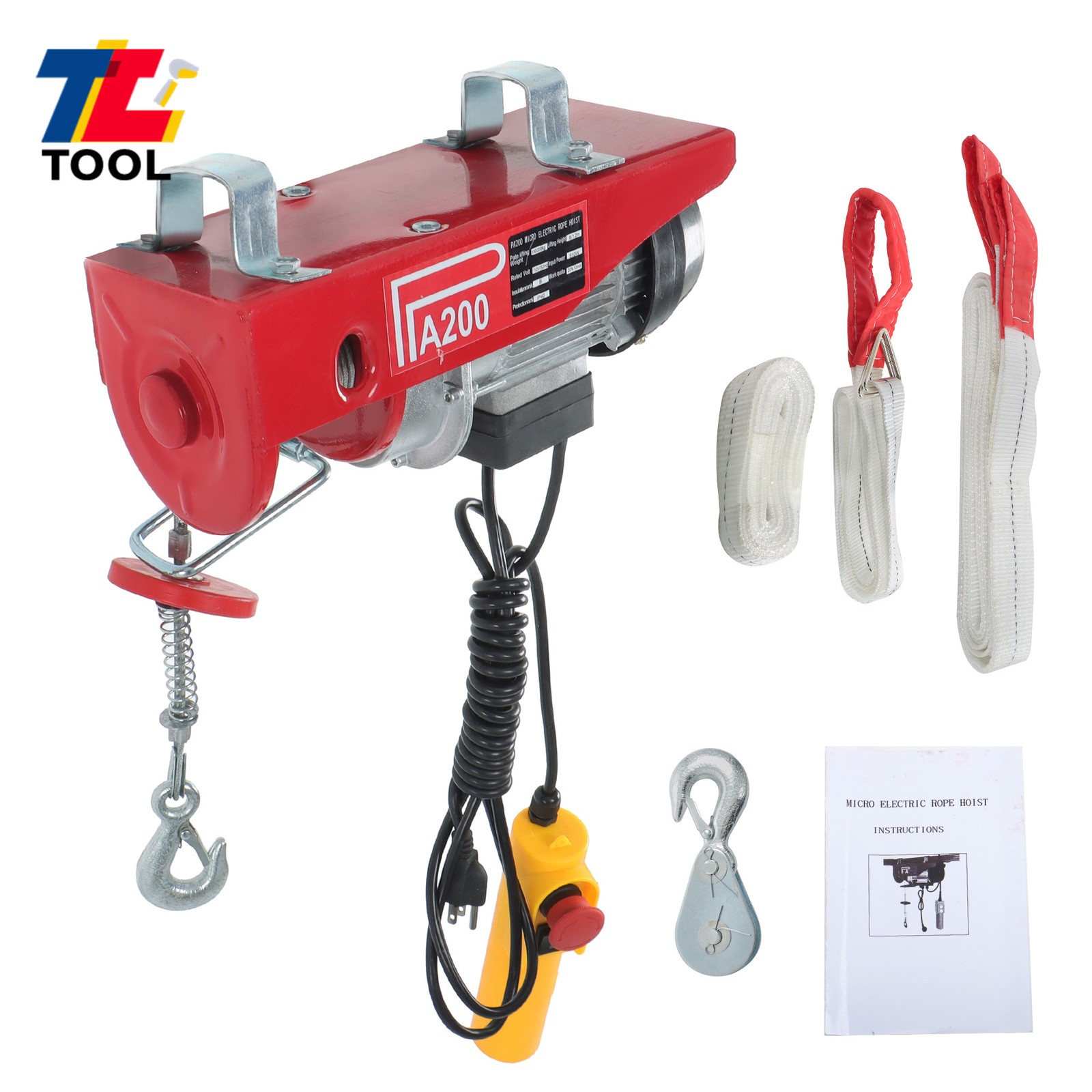 440lbs/200kg Electric Hoist 110V 510W Electric Winch 20-40ft Lifting Height
