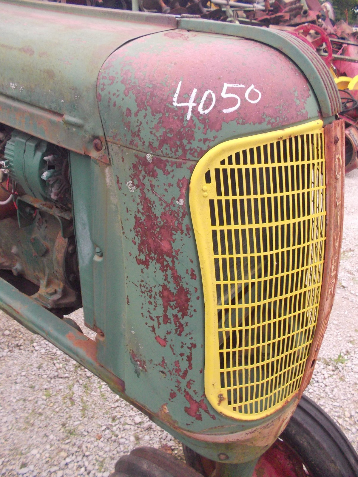 Oliver 60 Tractor NICE ORIGINAL front nose cone grill w/ screen & center badge