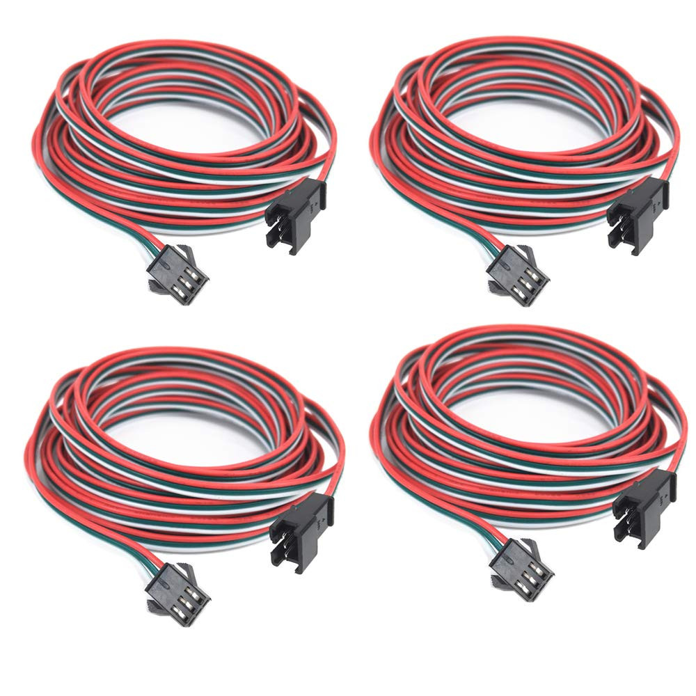 4 Pcs/Pack 2M 6.56Ft 3 Pin JST SM Male Female Plug LED Connector Cable for WS281