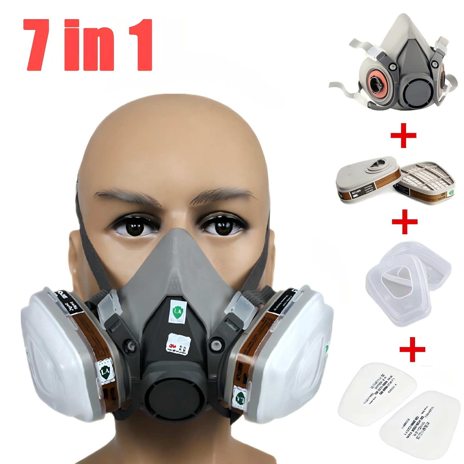 PRO 6200 Half Face Gas Mask Cover Painting Spraying Respirator Work Facepiece