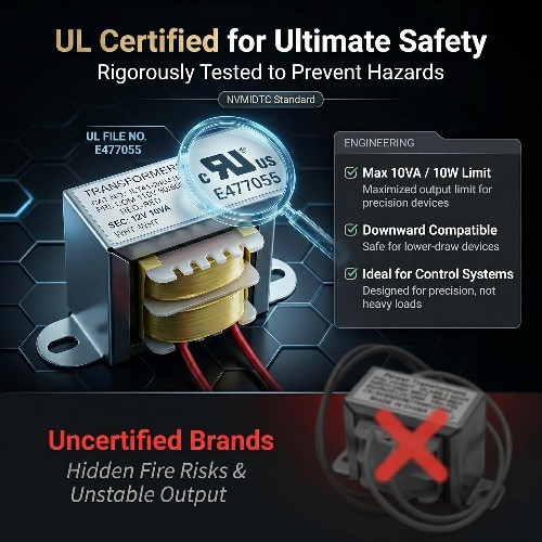 120V AC to 12V AC Transformer 10VA UL Class 2 Low Voltage Do Style: 12v pack 1