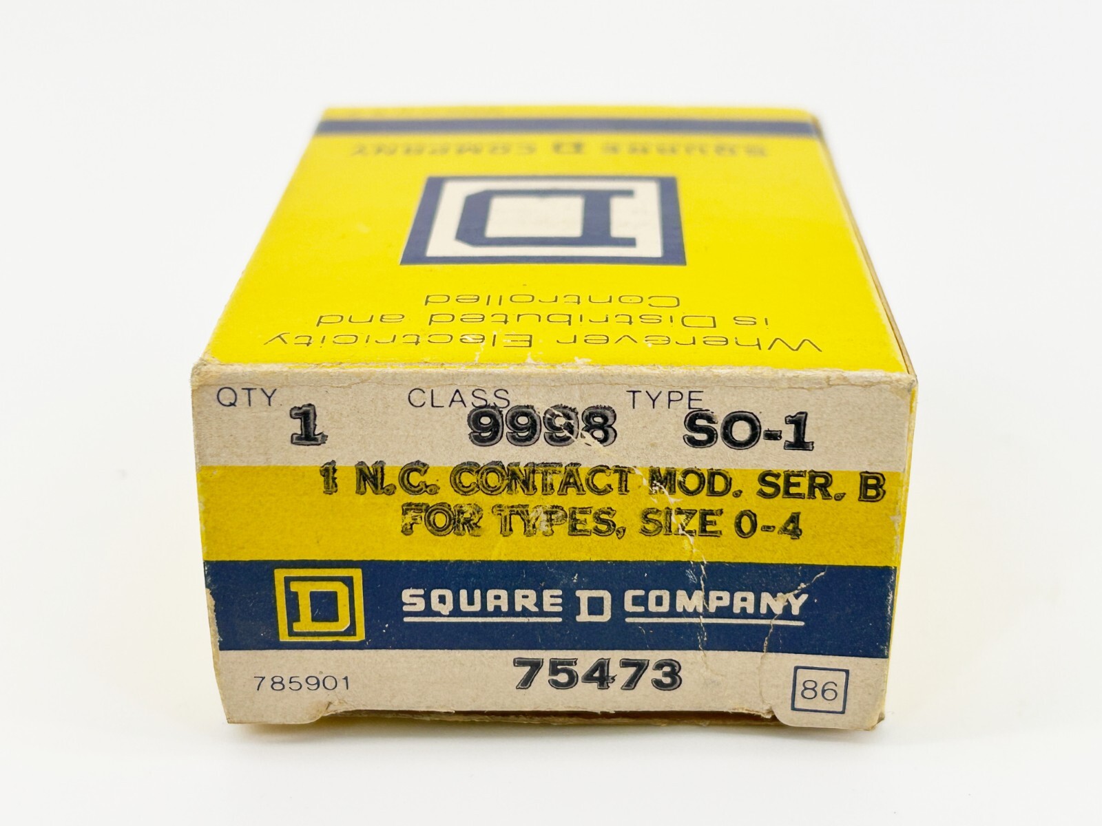 New Square D 9998SO1 Contact Overload Relay 1NC Type S