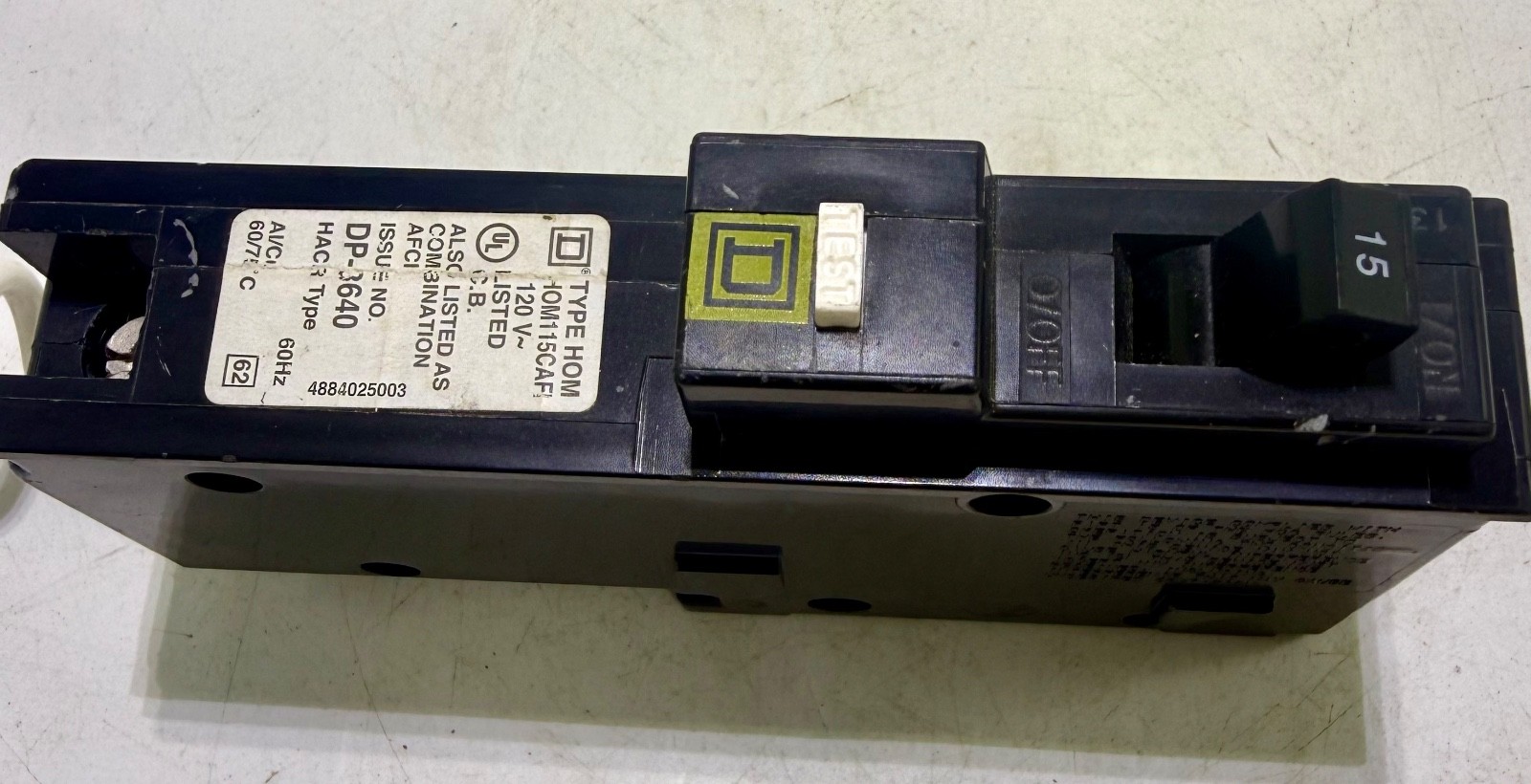 1x Square D HOM115CAFI Mini Circuit Breaker