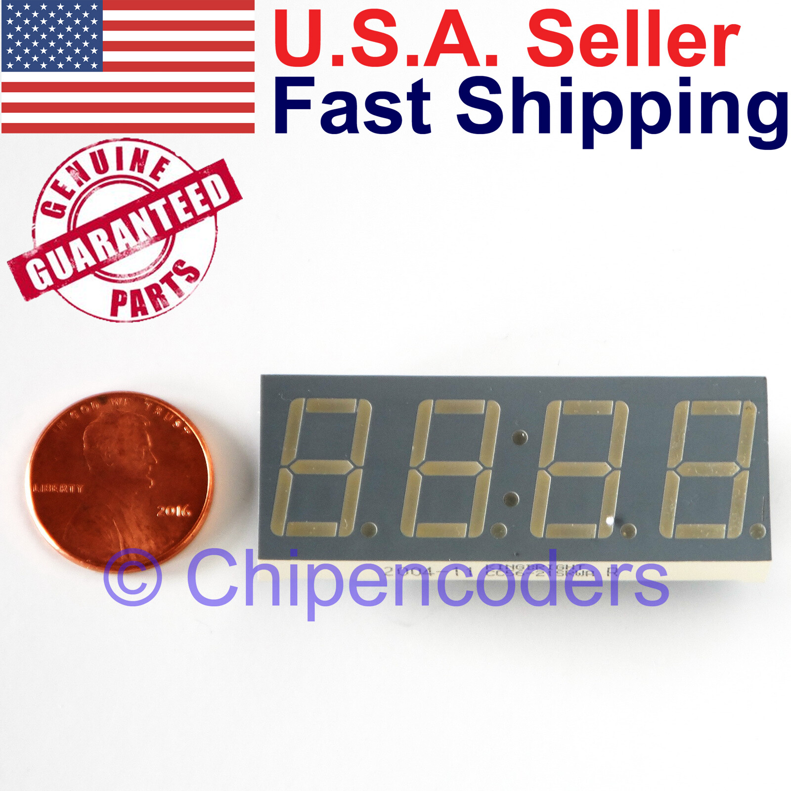 KingBright CC56-21SRWA 4-Digit 7-Segment Super Bright Red Numeric Display