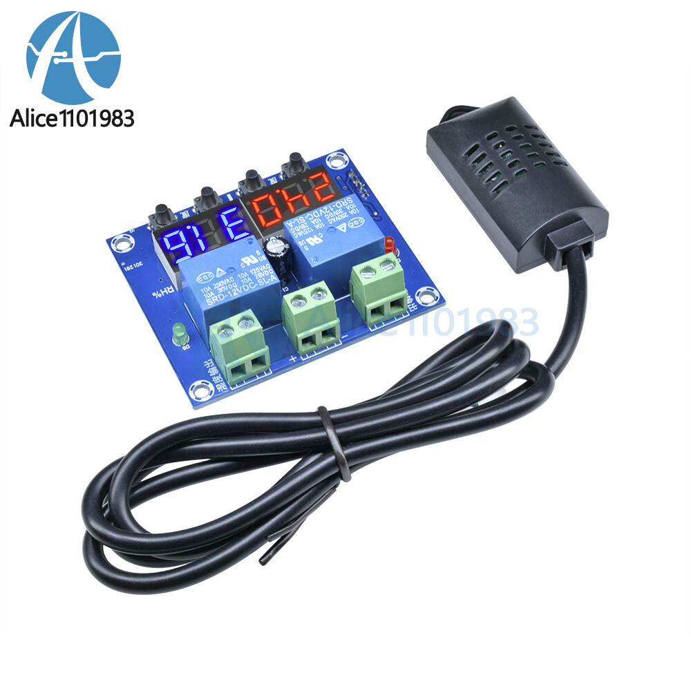 12V LED Digital Display Thermostat Temperature Humidity Controller W1209 XH-M452