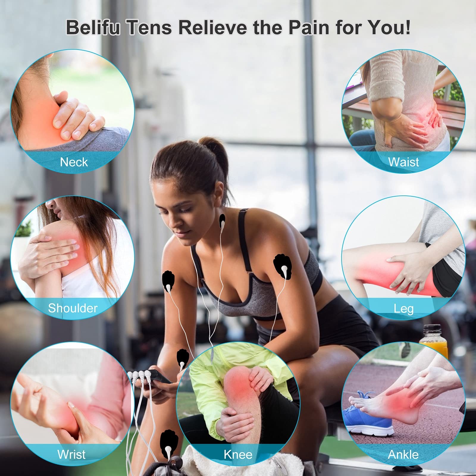 Belifu 4 Independent Channel TENS EMS Unit, 24 Modes,30 Level Inten… Fast Ship