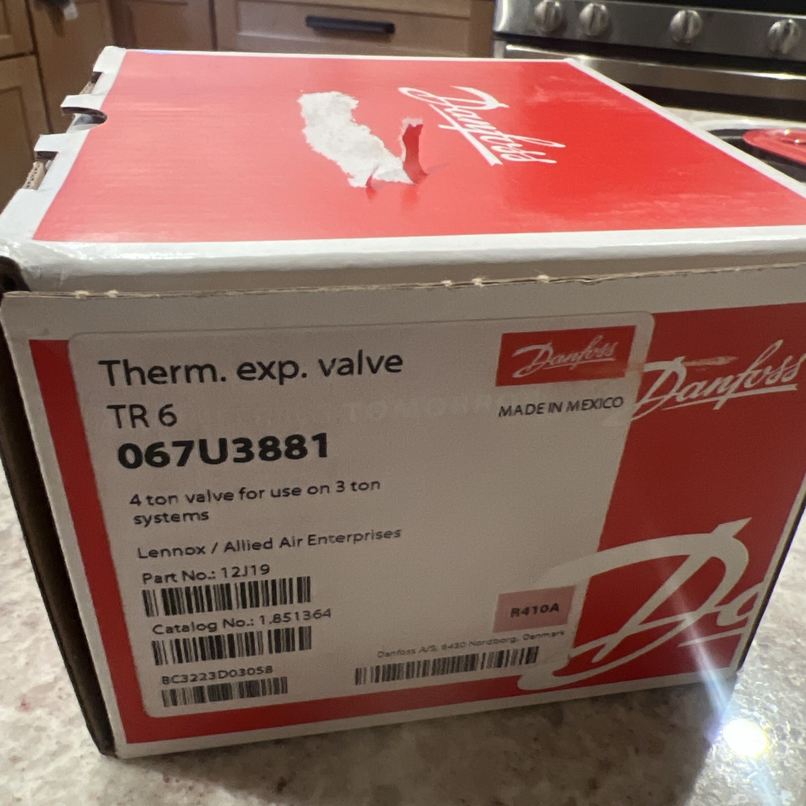 Lennox Danfoss 067U3881 12J19 Thermostatic Expansion Valve 4-3 ton R-410A