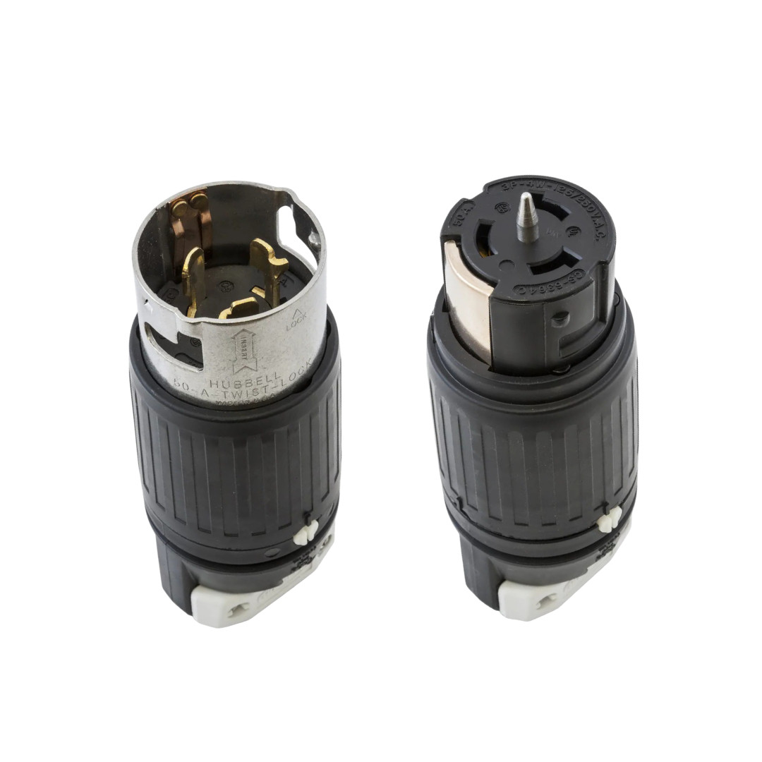 Hubbell – 50 Amp 125/250V Twist Lock Plug and Connector CS6365C CS6364C