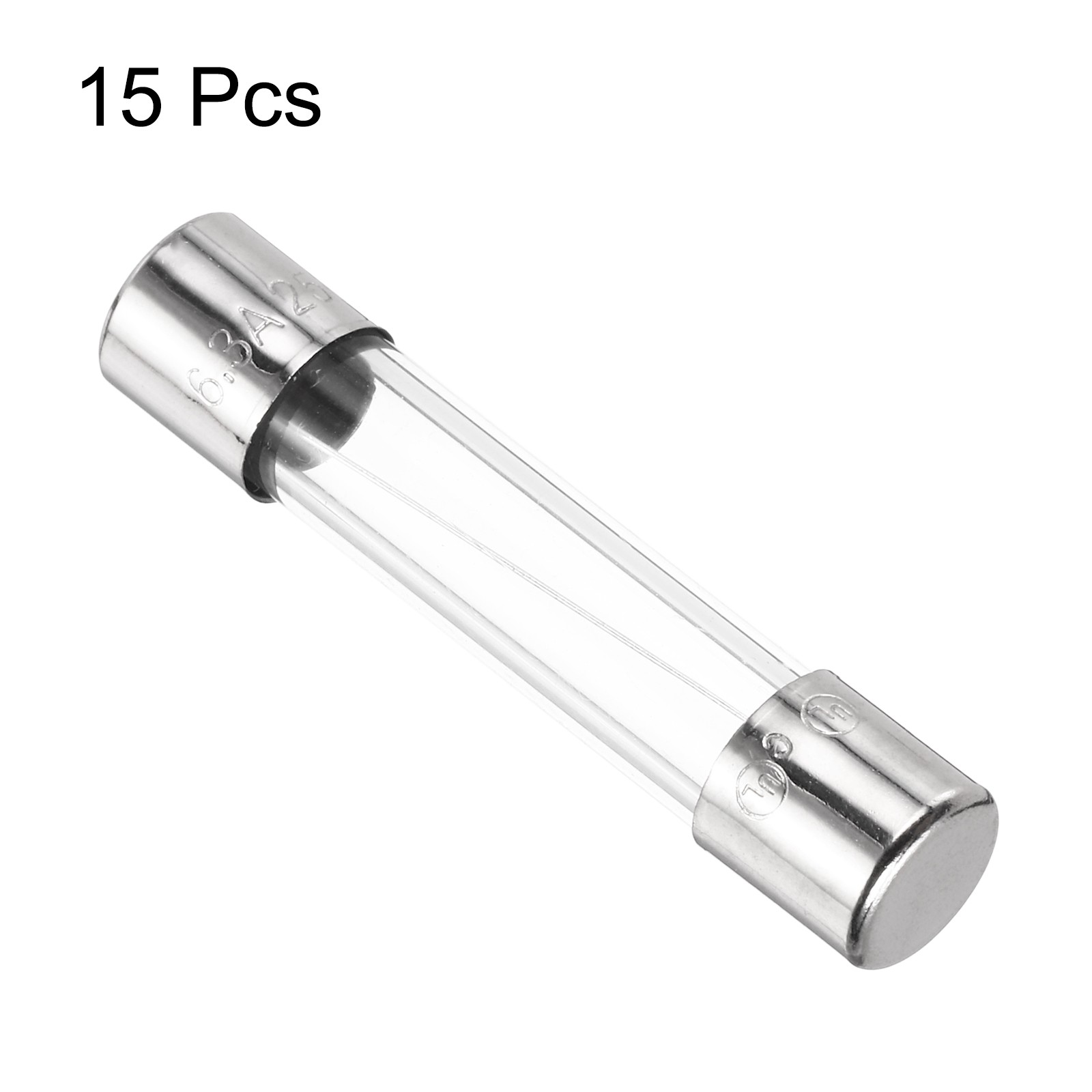 6.3A 250V Glass Fuse 6x30mm Time Delay Fuse for Home Appliances 15 Pcs