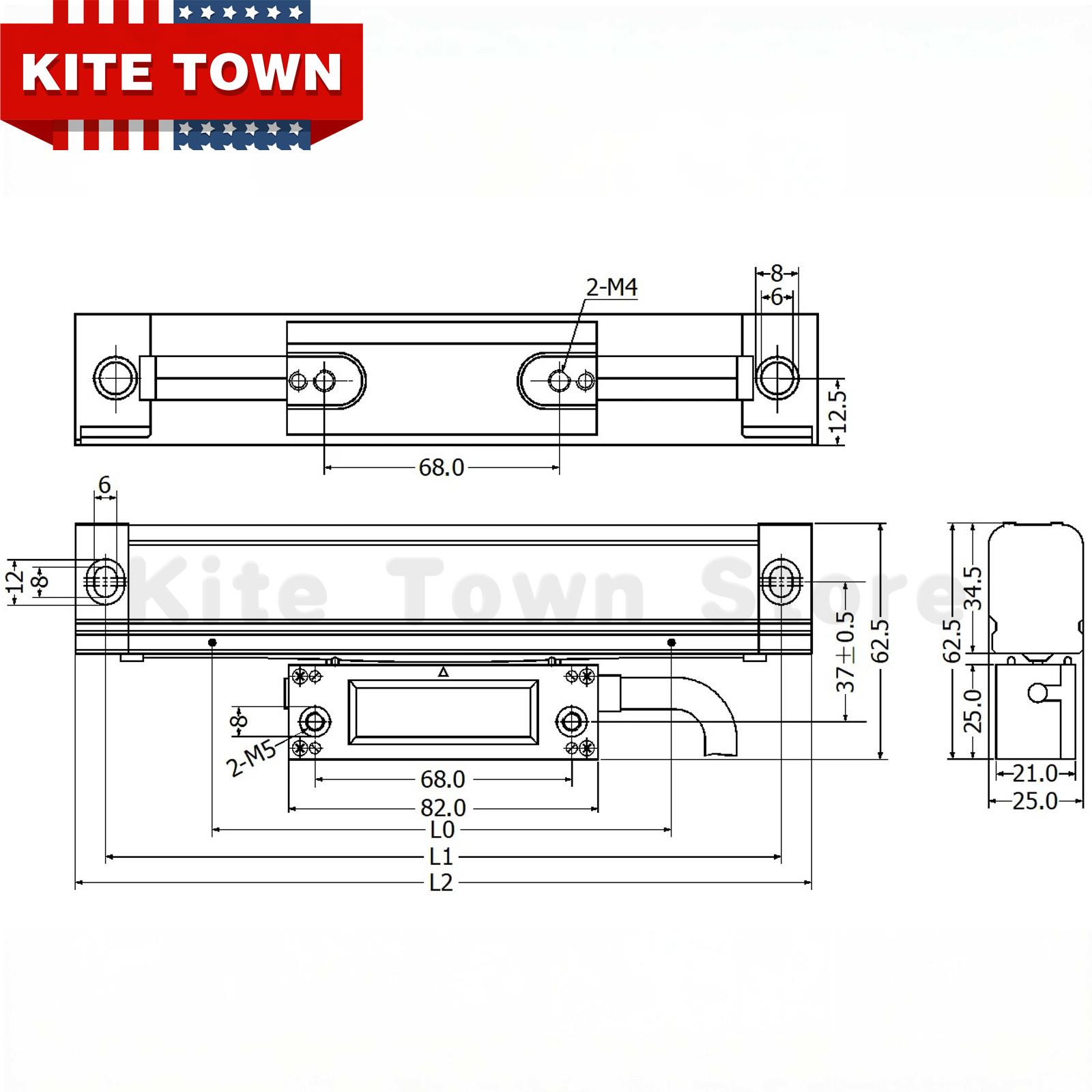 SINO Digital Readout DRO TTL Linear Glass Scale Encoder for Milling Lathe