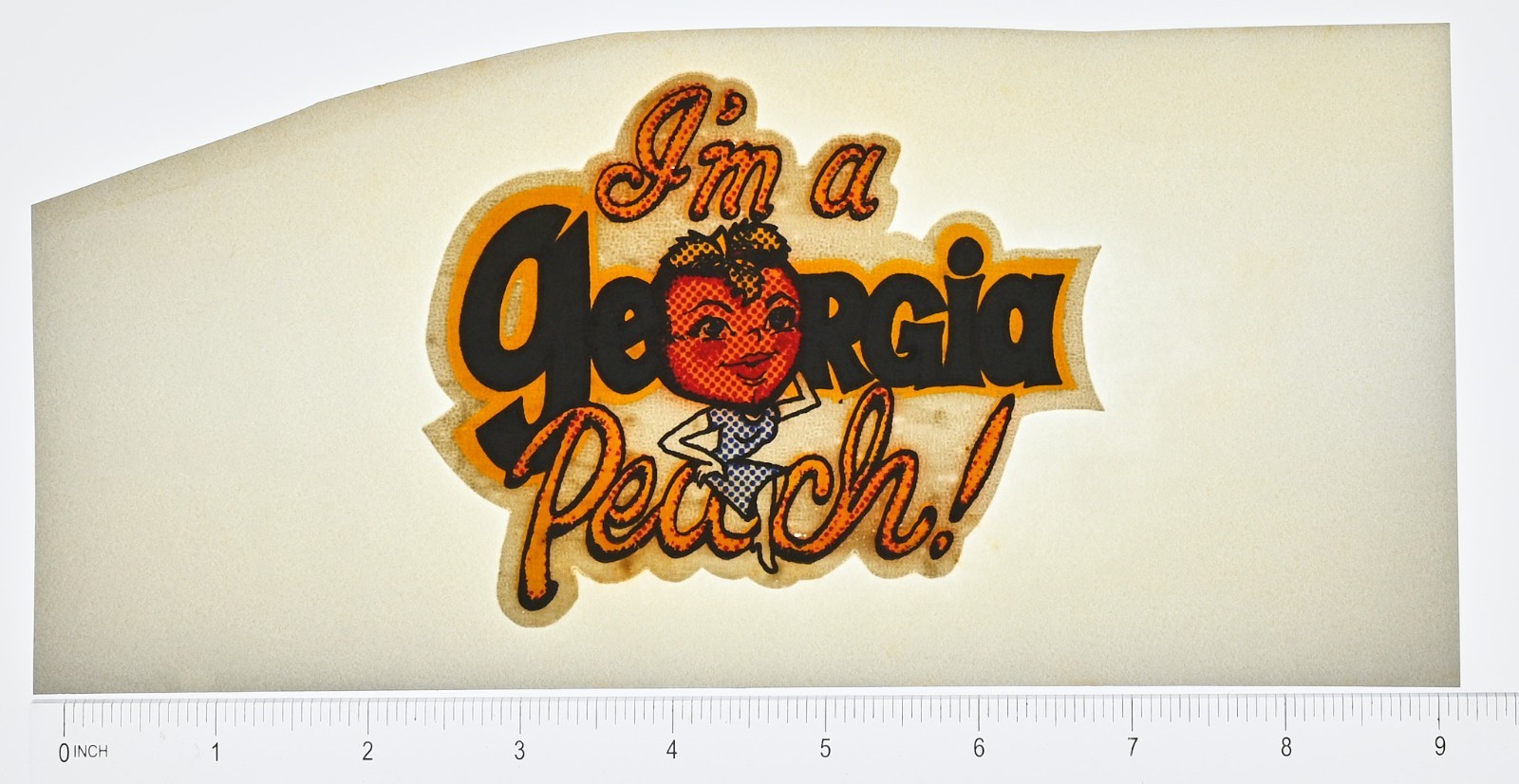 Original VINTAGE 1970s Heat Transfer | I’m a Georgia Peach Cartoon – 8 Transfers
