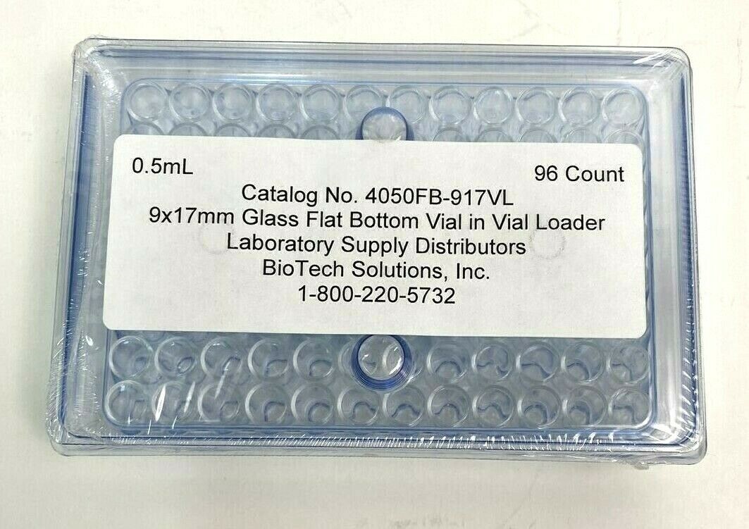 Biotech Glass Vial 0.5 ml Flat Bottom Total of 288 Vials