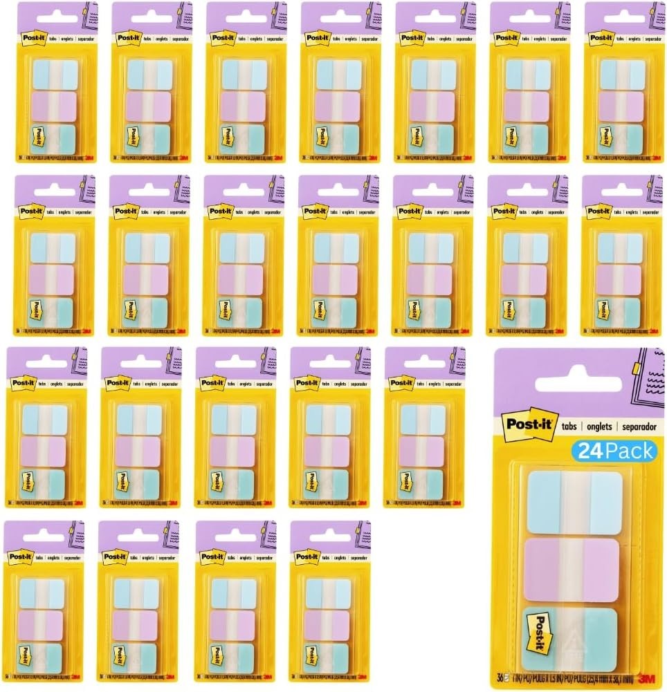 Gradient Blue Pink Clear Index Tabs, 24-Pack