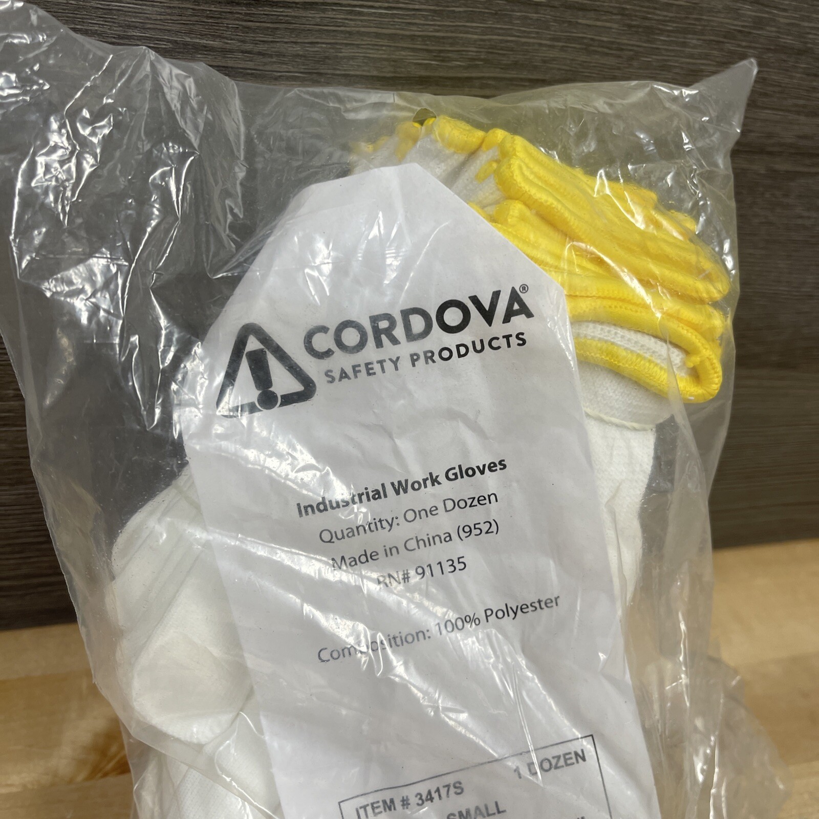 1 Dozen Cordova Industrial Work Gloves Size Small 100% Polyester 3417s New