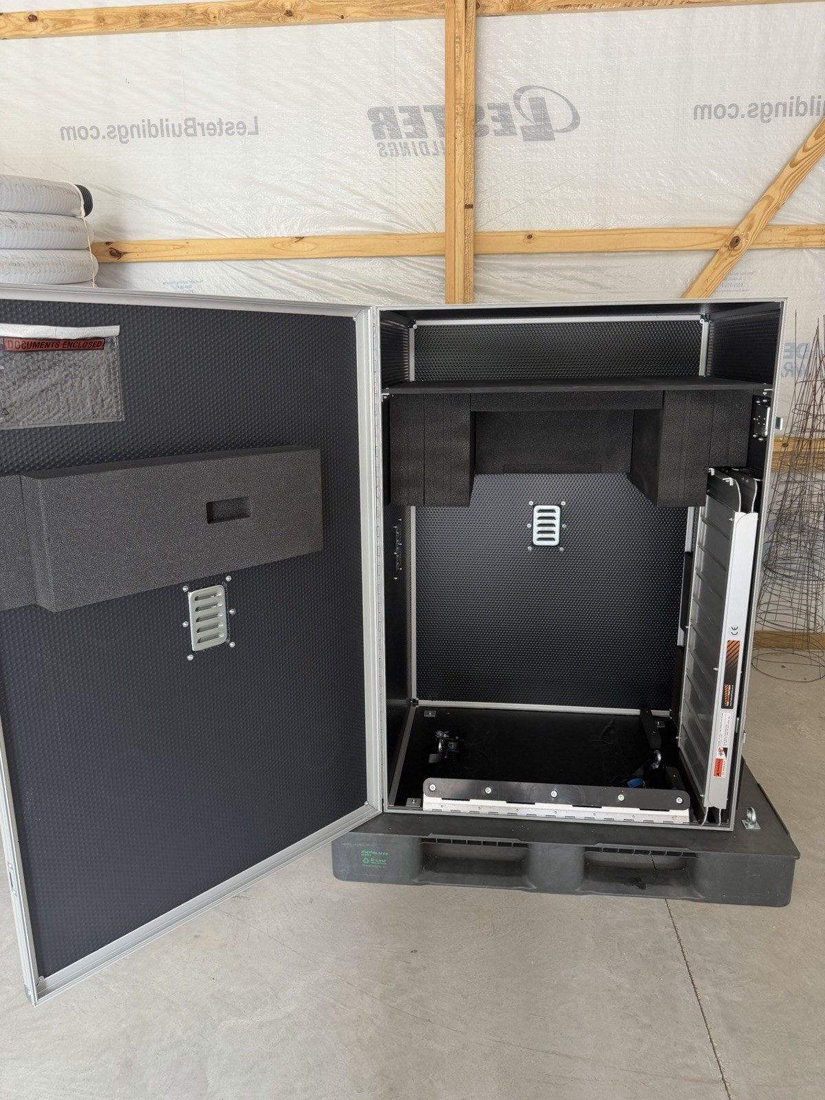 Heavy Duty Medical Equipment Shipping Crate with Integrated Loading Ramp