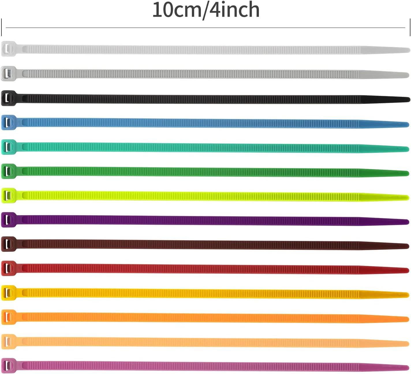 XINGO 1400 PCS Colored Zip Ties 4 Inch, Multicolor Zip Ties, Mix Packed 14 Color