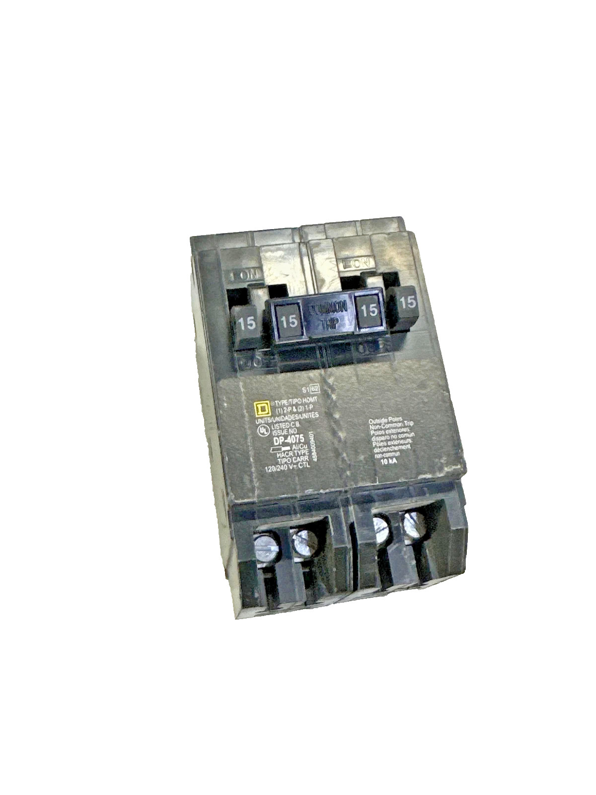 Square D Quad HOMT1515215 Tandem Breaker Two 1-Pole 15A / One 2-Pole 15A