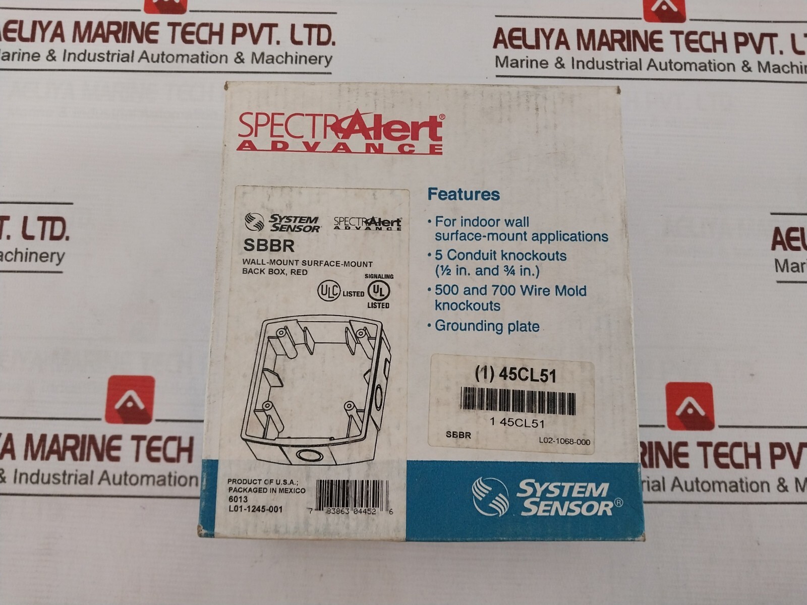 System Sensor SBBR Wall-Mount Surface-Mount Back Box, Red