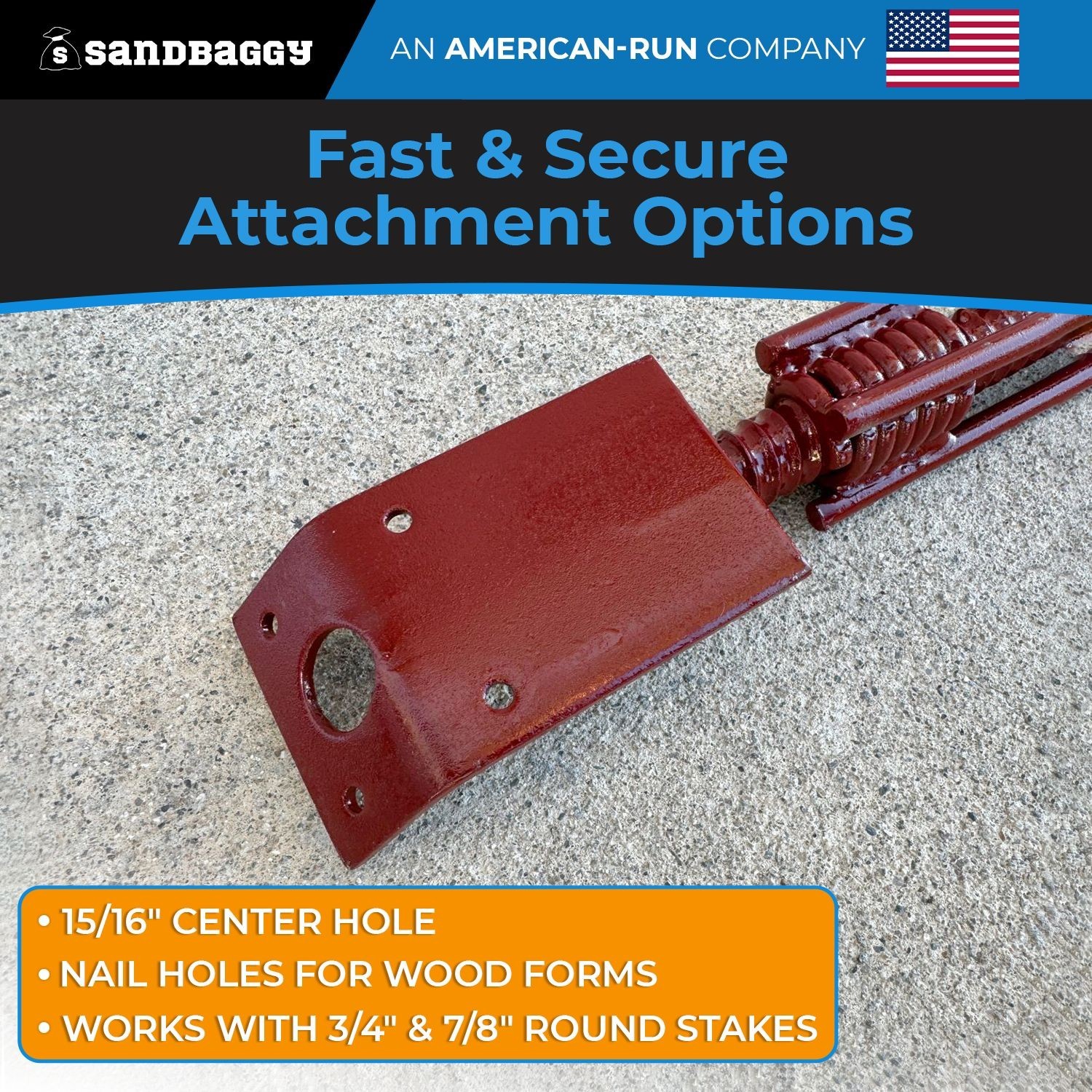 Sandbaggy Adjustable Concrete Turnbuckle Form Aligner with 5″ x 3″ Bent Plate