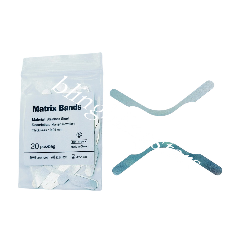 20 Pcs/Bag Dental Matrix Bands Stainless Steel Margin Elevation Gingival Matrice