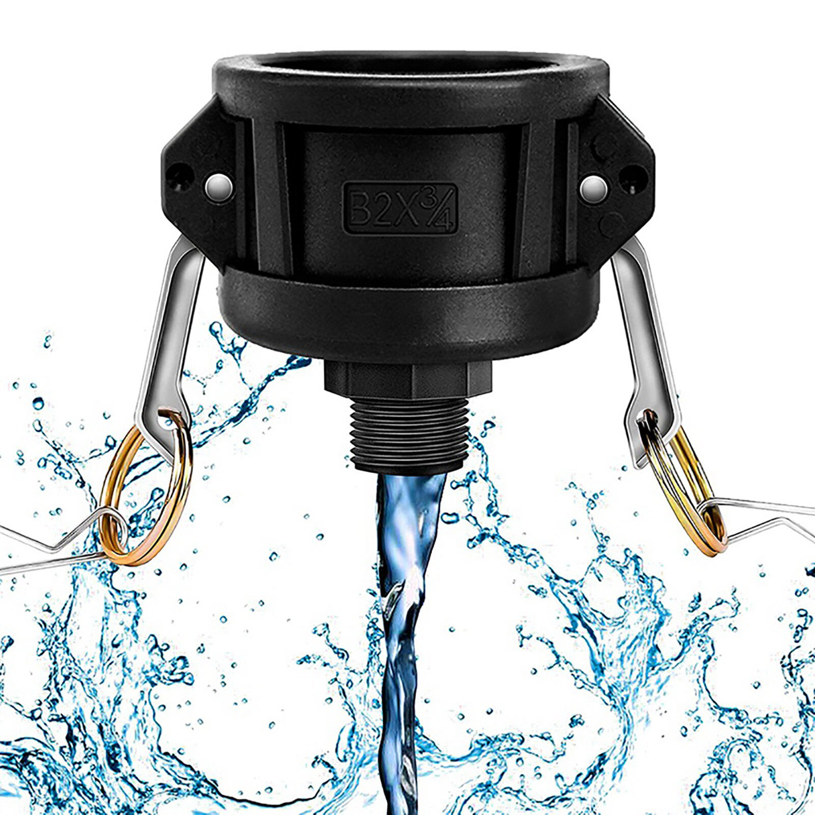275 330 Gallon IBC Tote Water Tank Drain Adapter 2″Cam Lock for Garden Hose 3/4″