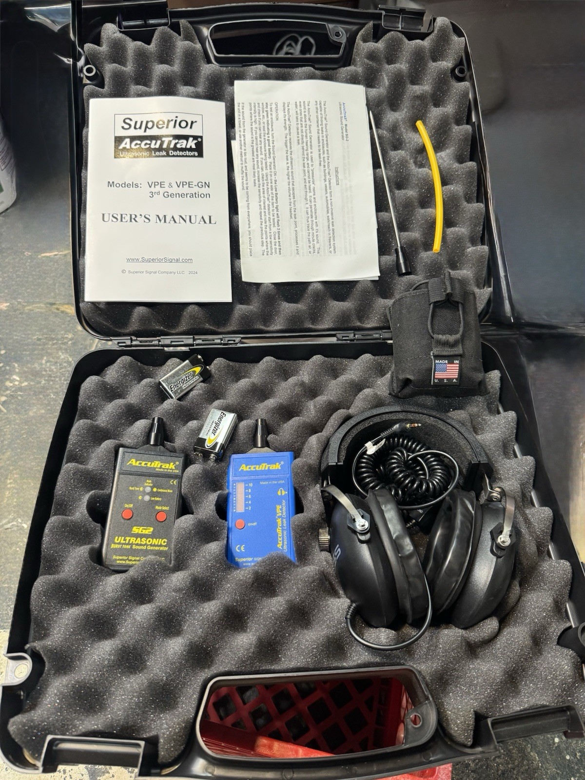 Superior AccuTrak VPE PRO Ultrasonic Leak Detector Upgraded KOSS Headphones