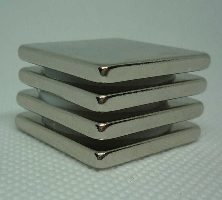 Magnets Strong Neodymium 1″ square block, 1/8″ thick (4 Pack) High N50 Rating