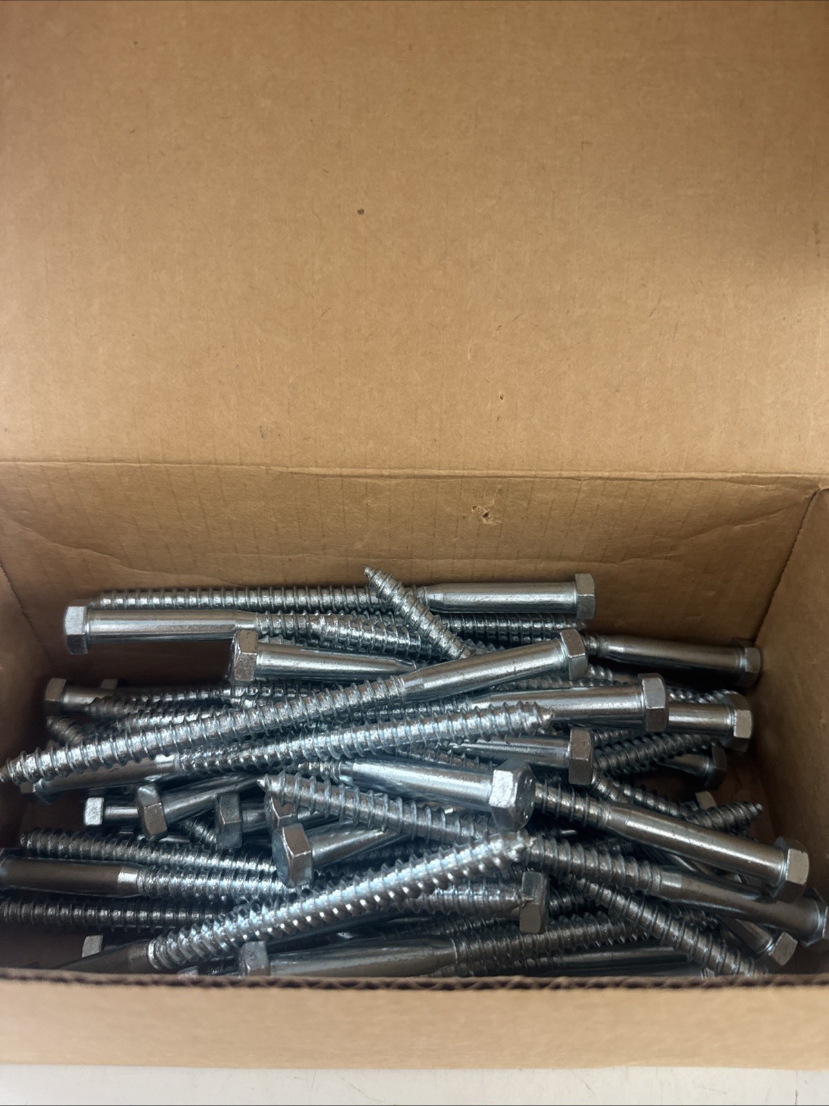 (50) Hex Head 3/8 x 6″ Lag Bolts Zinc Plate Wood Screws