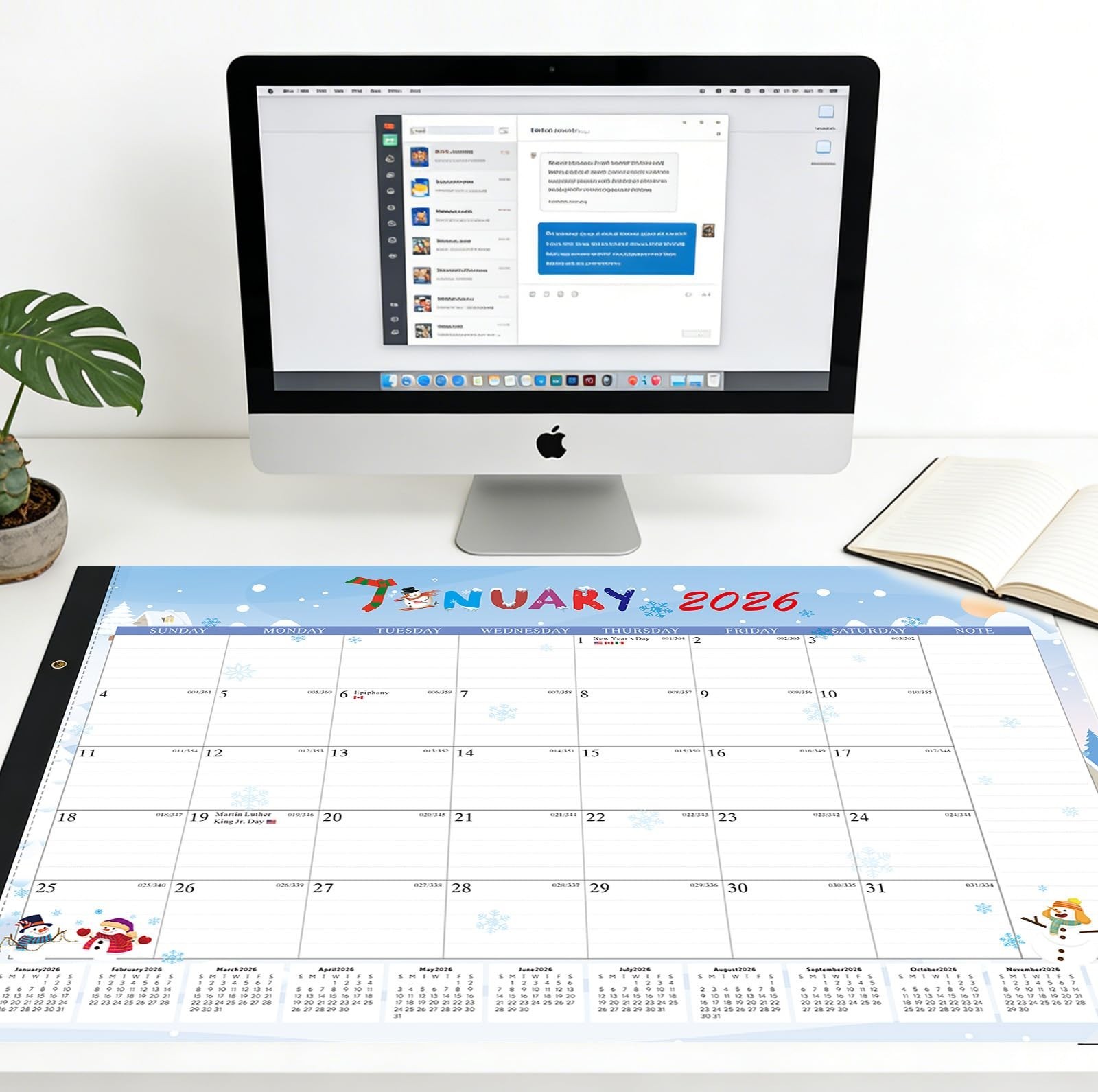 2026 Desk Calendar Large 22×17 – 01/2026-07/2027 Desk Top Calendar 2026 wi