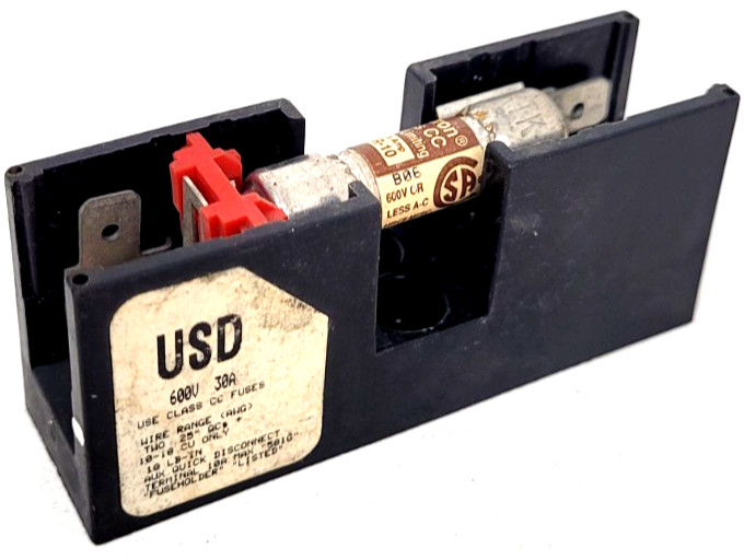 KTK-R-10 Bussmann 10A Class CC Fuse + USD 600V 30A Fuse Holder – Next Day Option