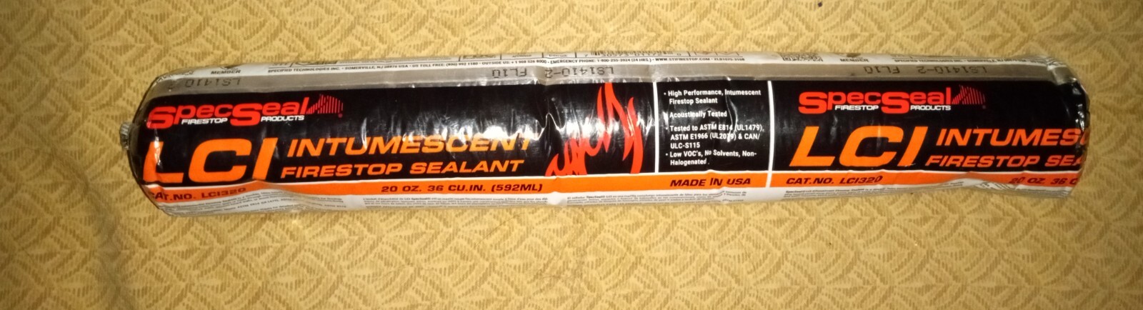 (6)-SpecSeal LCI Intumescent FireStop Sealant LCI320 20 Oz. Tubes